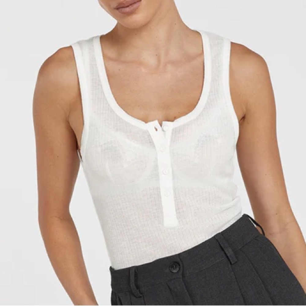 DISSH ARDEN OFF WHITE KNIT TANK